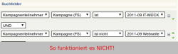 Falsche Einstellung