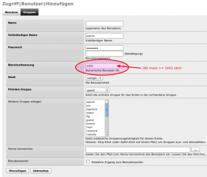 FreeNAS 0.7.x Nutzereinrichtung
