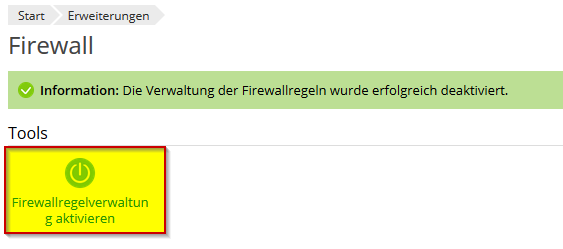 Firewall wieder aktivieren