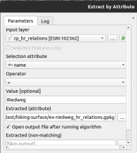 QGIS: Wanderweg extrahiert
